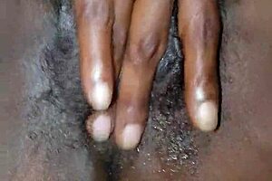 exploring that hairy pussy with playful touches