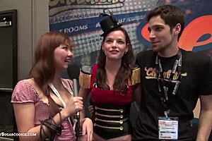 Petite asian teen with big tits teases in amateur chaurbate video at expo