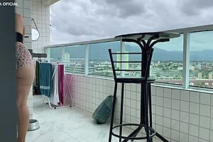 i hired this brazilian maid with a delightful ass in short, perfect for voyeur feet fetish