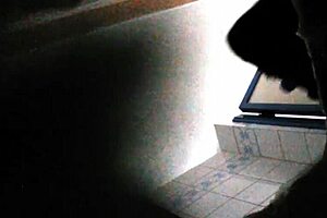 I spy on her in the toilet for some voyeur fun.