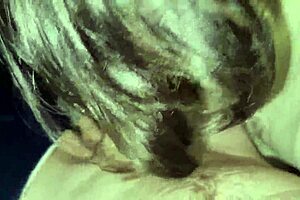 Watch this close-up blowjob where she swallows every drop, he says