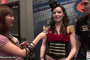 Petite asian teen with big tits teases in amateur chaurbate video at expo