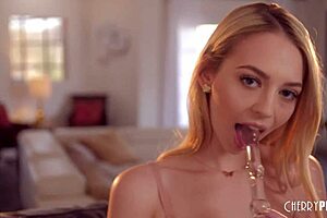 Blonde Teen Loves Masturbating With Dildo