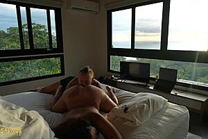 Girlfriend enjoys pussy eating to orgasm in doggystyle and missionary positions