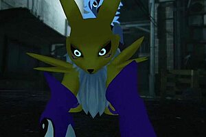 Renamon Gets Railed Outdoors