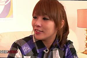 Asian bombshell rinka aiuchi gives blowjob then gets creampied