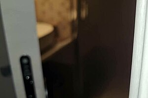 A guy jerks off intensely on the toilet with huge cock