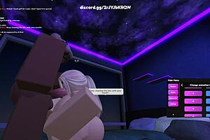 Blonde whore in Roblox porn, contrasting virtual and real desires.