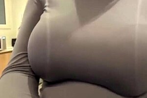 i'm jerking off on my stepmom's big milky tits, licking them too