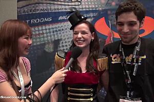 Petite asian teen with big tits teases in amateur chaurbate video at expo