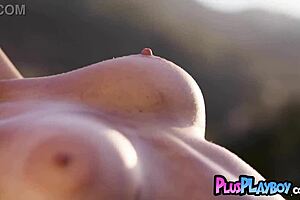 big tits blonde teen kayley gunner strips in lingerie outdoors 😍