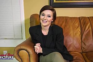 Short Haired Brunette Kylie Sucks a Cock and Swallows the Cumshot