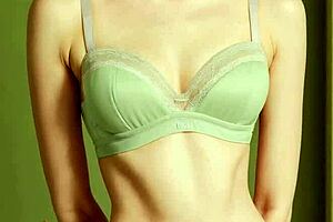 Lingerie models pose in flower panties and barefoot