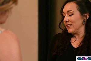 Petite Milf Footfucks Blonde Neighbor's Pussy