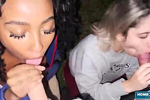 Scarlet Taylor And Busty Ebony Juliana Share Dicks In Quickie 4some