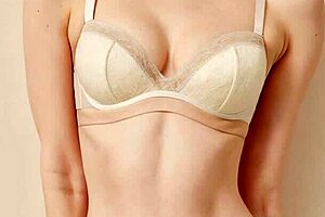 Lingerie models pose in flower panties and barefoot