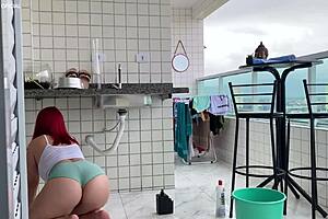 Maid Gets Horny Cleaning House!