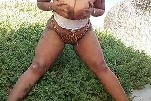 outdoor pussy squirting with fingering and fucking