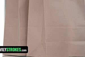 Goth stepdaughter licks and gets banged in doggystyle by stepdad at home