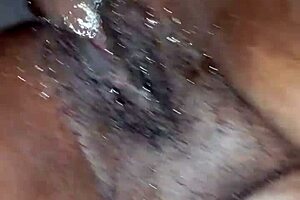 Ebony Amateur's Pussy Squirts From Monster Cock Fucking