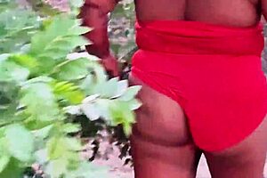 Exciting evangelical neighbor picking fruits in lingerie!