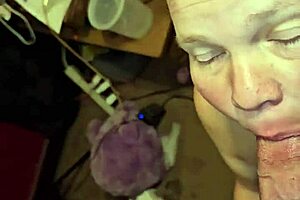 Watch me piss in her mouth while she shows off those big tits.