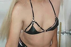 Beautiful Transsexual in Bathroom Doing Interesting Things