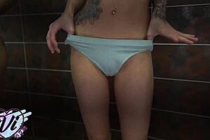 Tattooed Teen Changes Panties Showing Big Ass