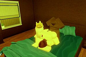 Wow, this Robloxian BBC guy takes on two snowbunnies in bed 😍