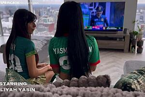 Two Horny Cricket Fans Rub Pussies Together in Intense Action