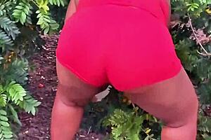 Exciting evangelical neighbor picking fruits in lingerie!