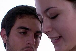 Teen beauty jerking cock with passion