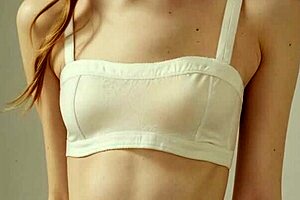 Lingerie models pose in flower panties and barefoot