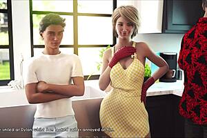 wife and stepmother with big tits playing game