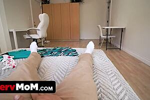 Gorgeous stepmom desperately wants to get pregnant. She seduces her stepson to fill her pussy with cum