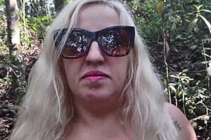 hot girl fucks in the park, makes him cum, keeps going