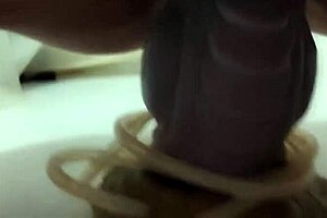 extra large apollo bad dragon dildo in shower