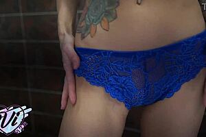 Tattooed Teen Changes Panties Showing Big Ass