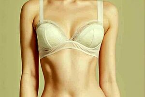 Lingerie models pose in flower panties and barefoot