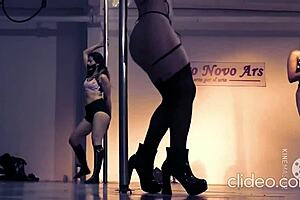 The doctor does a sexy pole dance, showing off her ass in the hospital?