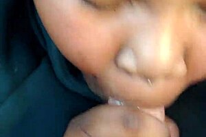 18 Year Old African Engaged Slut Swallows Cum in Driveway While Fiance Waits Inside