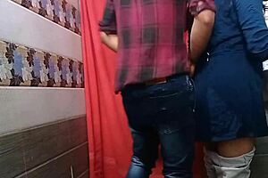 Secretary bent over by boss in office bathroom