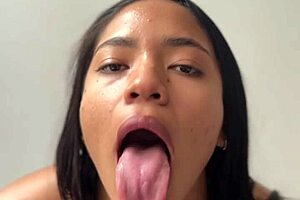 Pov blowjob with stepdad's huge bbc in amateur couple