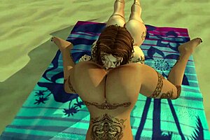 K and p have beach orgasm in lesbian reality