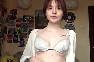 She Took Off Underwear And Showed Smooth Pussy