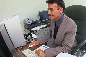 Jennifer White, busty secretary, rides monster cock!