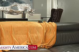 Horny Serena visits her friend's brother for a couch encounter