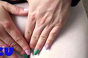 she shows off in see-through clothes with butt plug.