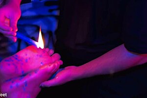 I drip candle wax on your tied feet