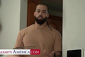 Horny Serena visits her friend's brother for a couch encounter